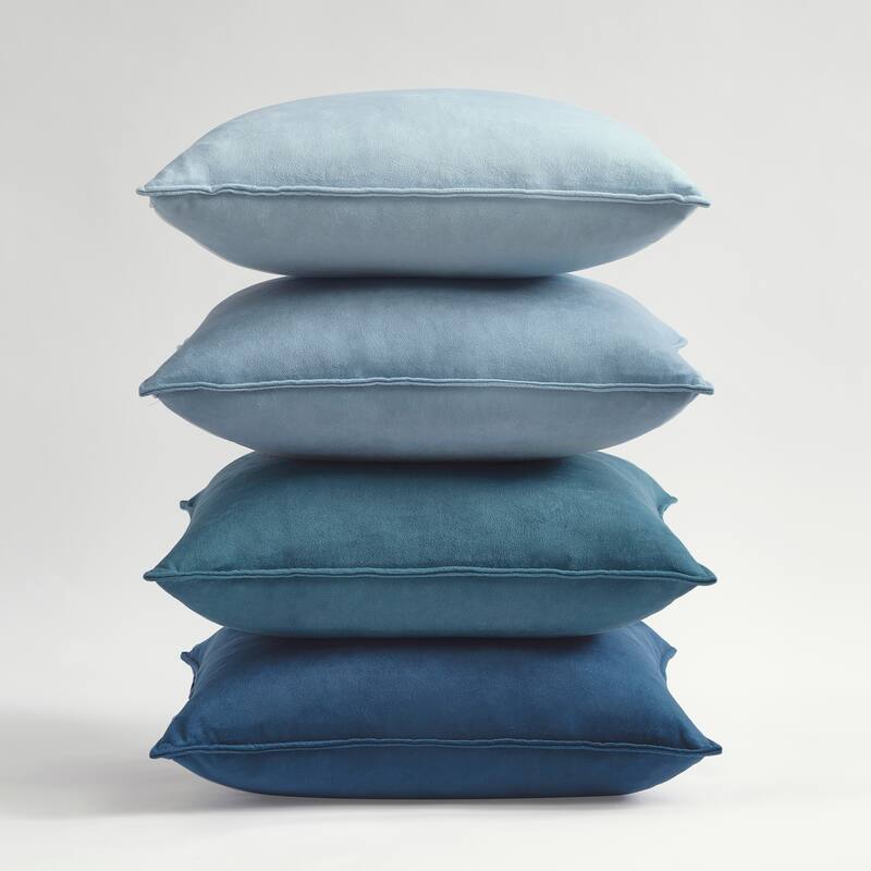 Topfinel Set Of 4 Velvet Gradient Square Pillow Cover