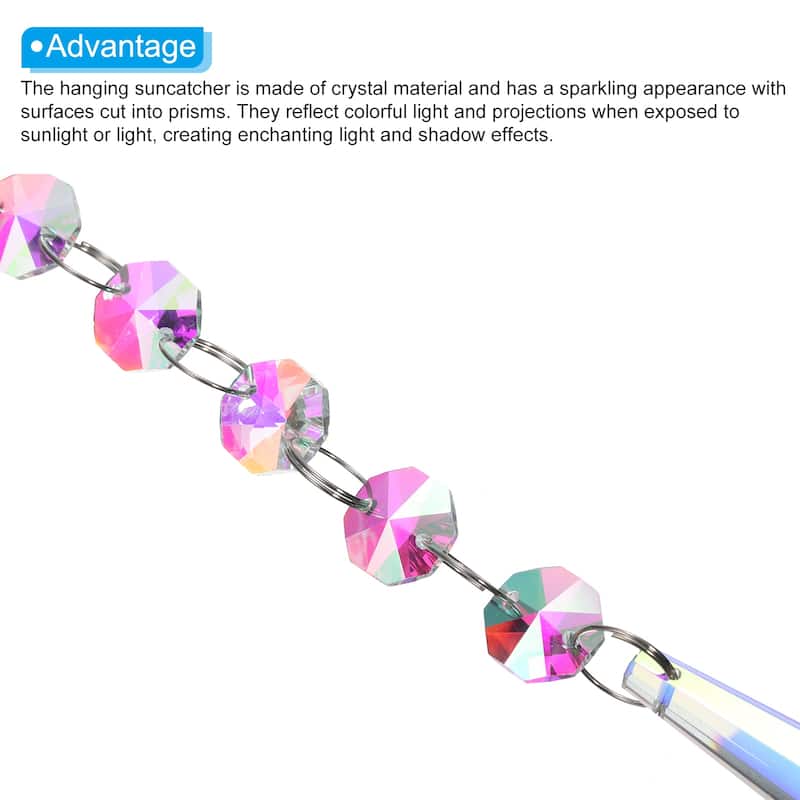 5Pcs Colorful Crystals Sun Catcher Hanging Suncatchers Prism Pendant Ornament