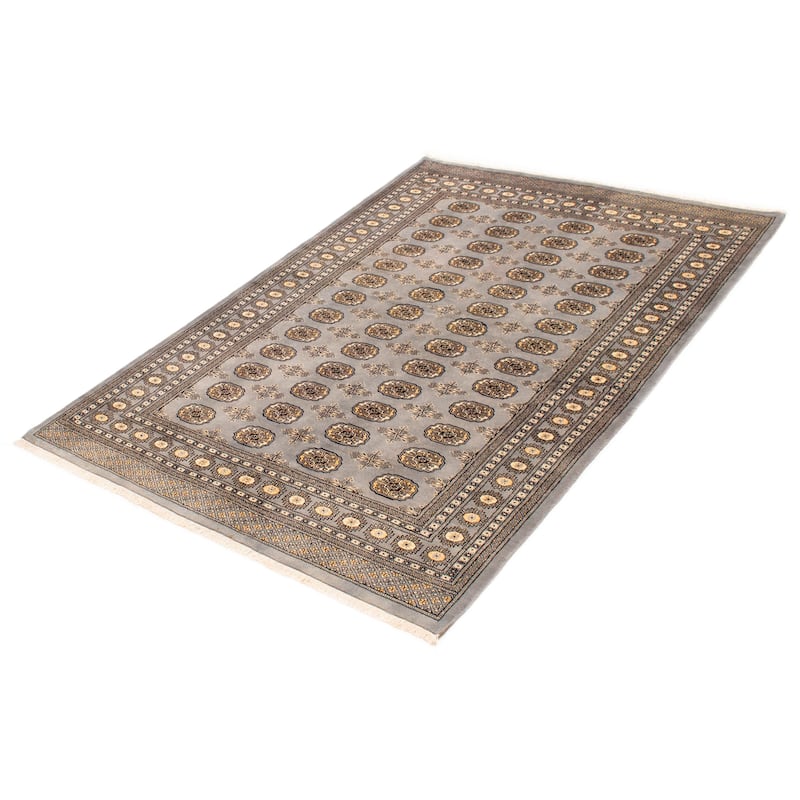 Finest Peshawar Bokhara Grey Rug 5'8" x 8'4" - 5'8 x 8'4