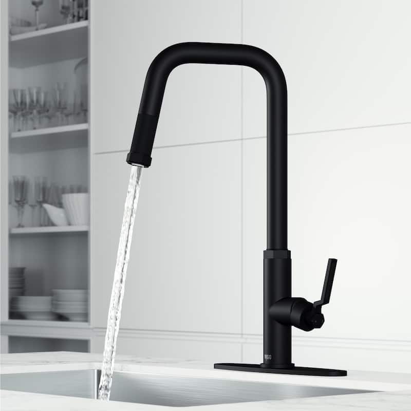 VIGO Hart Angular 18" H Single Handle Pull-Down Kitchen Faucet