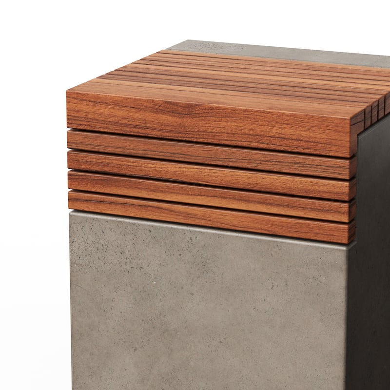 Urbia Stecca Cascata Concrete & Teak Stool
