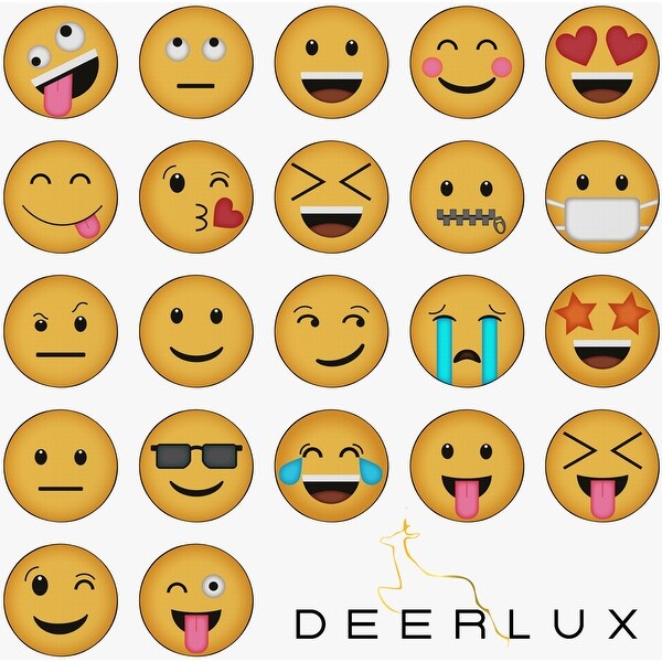 Deerlux Emoji Style Round Funny Smiley Face Kids Area Rug Crazy
