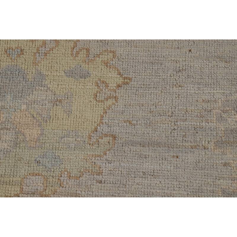 Hand Knotted Oriental 100% Wool Carpet Transitional All-Over Greys & Charcoal Oushak Area Rug - 12' 4'' X 9' 2''