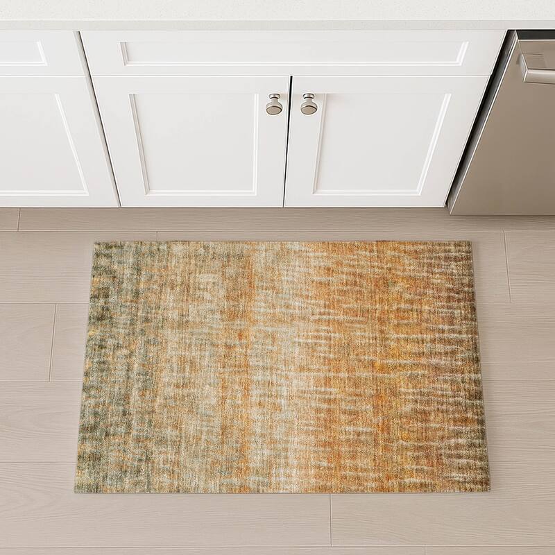 Machine Washable Indoor/ Outdoor Contemporary Ombre Chantille Rug