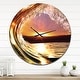 preview thumbnail 8 of 6, Designart 'Colored Ocean Waves Falling Down VIII' Modern Seashore Wall CLock 29 in. wide x 29 in. high