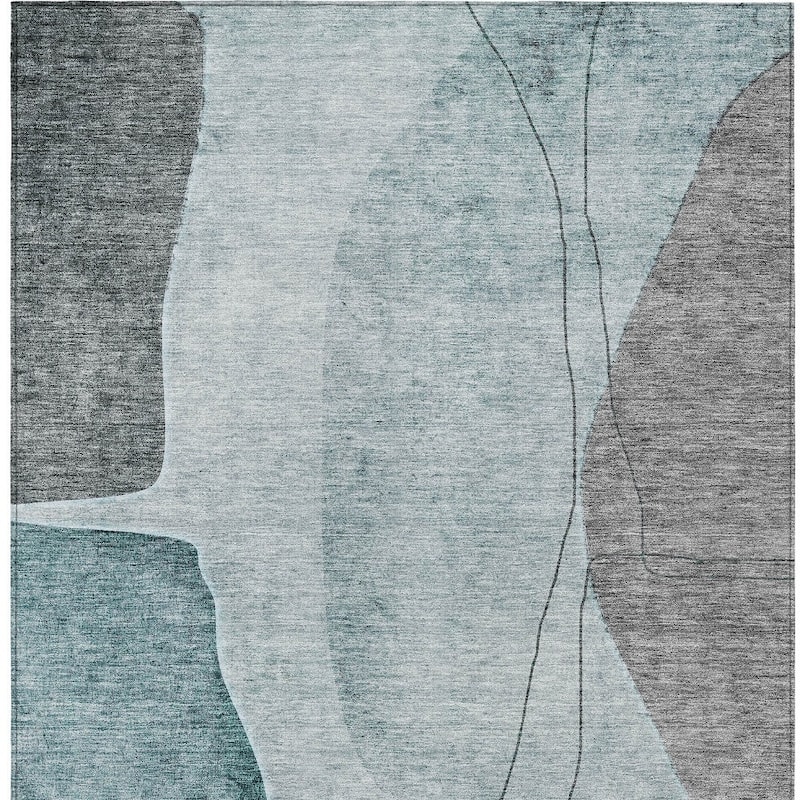HomeRoots Abstract Transitional Rectangle Outdoor Rug