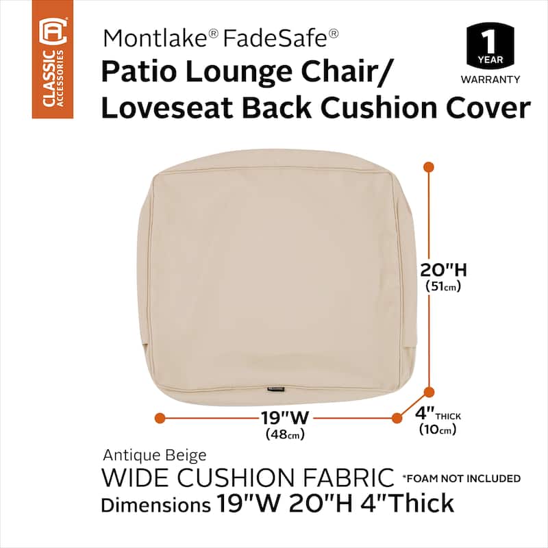 Classic Accessories Montlake Water-resistant Cushion Slip Cover
