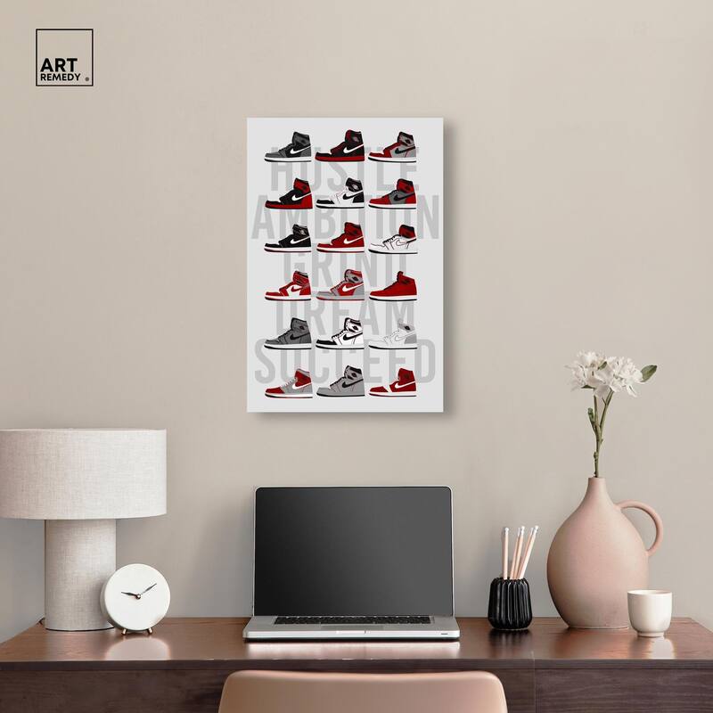 Ambition Grind Sneakers Canvas by Art Remedy, Gallery Wrapped