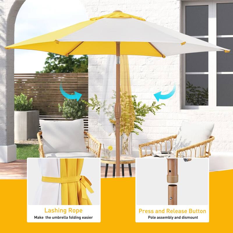 Autlaycil 7.5FT Patio Umbrella with Tilt and Crank