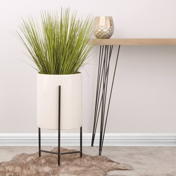 Shop Mid Century Modern Ceramic Pot Plant Stand With 3 Legs Overstock 31814768
