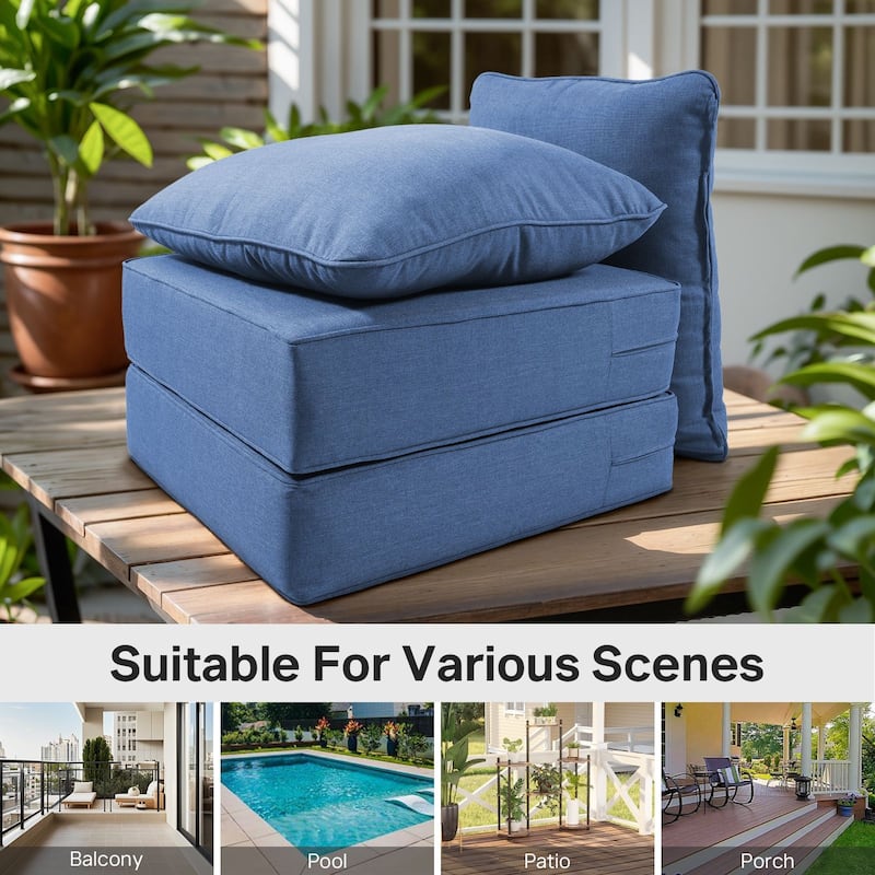 22" W x 24" D x 6" T Water & Fade Resistant Outdoor Lounge Chair Replacement Cushion Set