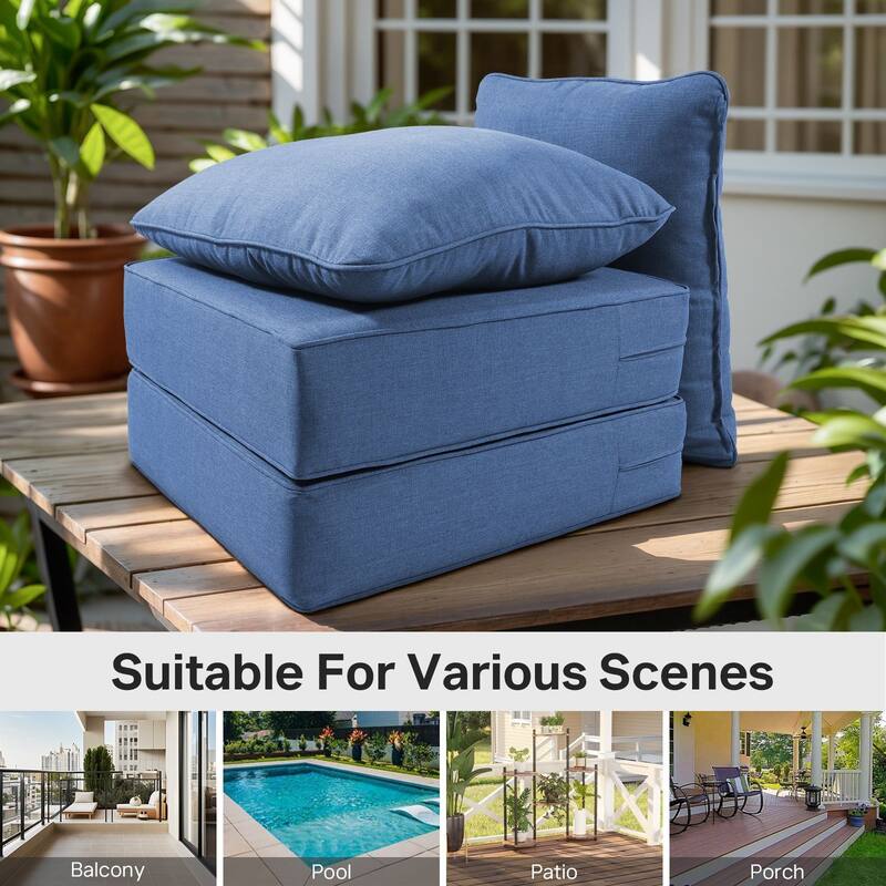 22" W x 24" D x 6" T Outdoor Lounge Chair Replacement Cushion Set Water and Fade Resistant