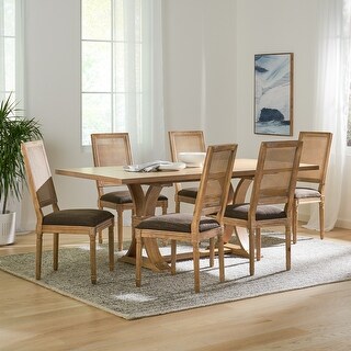 Pampas Wood and Cane Dining Set by Christopher Knight Home