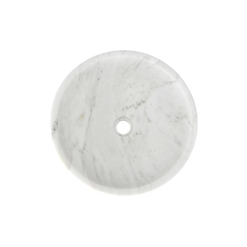 Roomfitters Round Marble Bathroom Vessel Sink, Natural Stone Countertop Wash Basin, Polished Bowl Vanity Sink