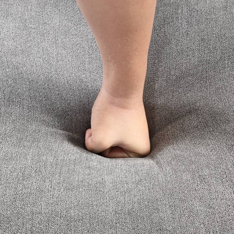 Sleeper Sofa Bed with Storage Ottoman, 2 in 1 Convertible Sectional Sofa Couch, Linen 4-Seater Sofa with Cup Holder