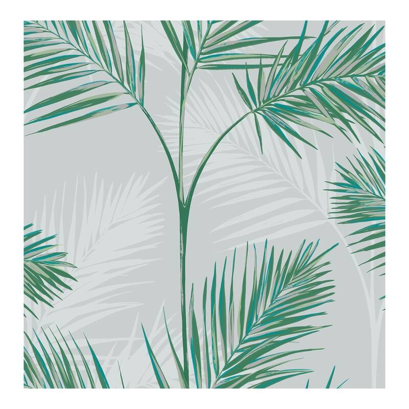 Fine Decor South Beach Stone Fronds Wallpaper - 20.5 x 396 x 0.025