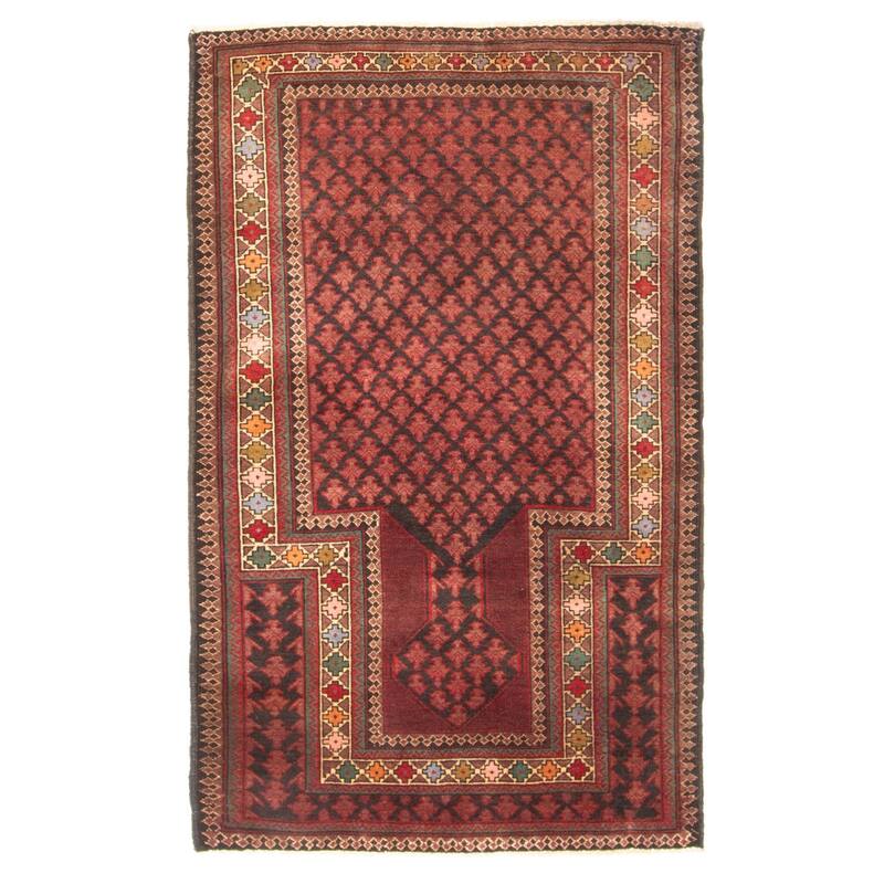 ECARPETGALLERY Hand-knotted Teimani Black Wool Rug - 2'9 x 4'5