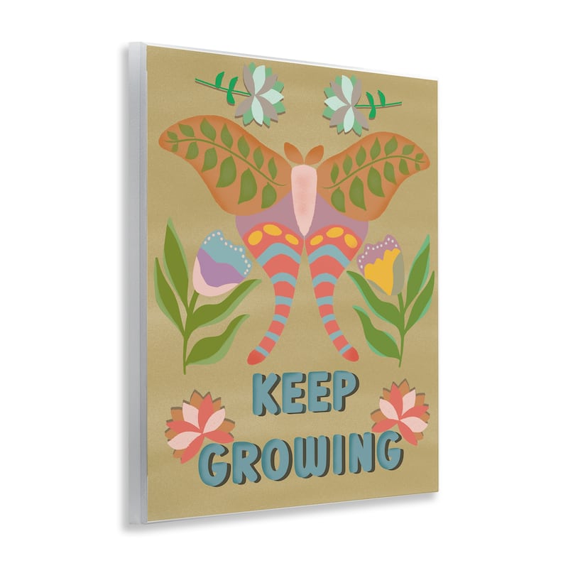 Stupell Keep Growing Butterfly Wall Plaque Art Design By Julia Fox
