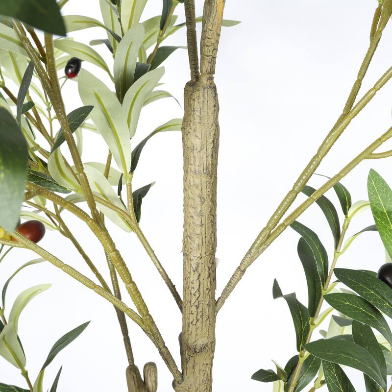 5" Artificial Olive Tree in Black Plastic Pot, 1pc/set