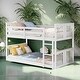 preview thumbnail 2 of 26, Twin Over Twin Bunk Bed with Built-in Ladder and Guardrail