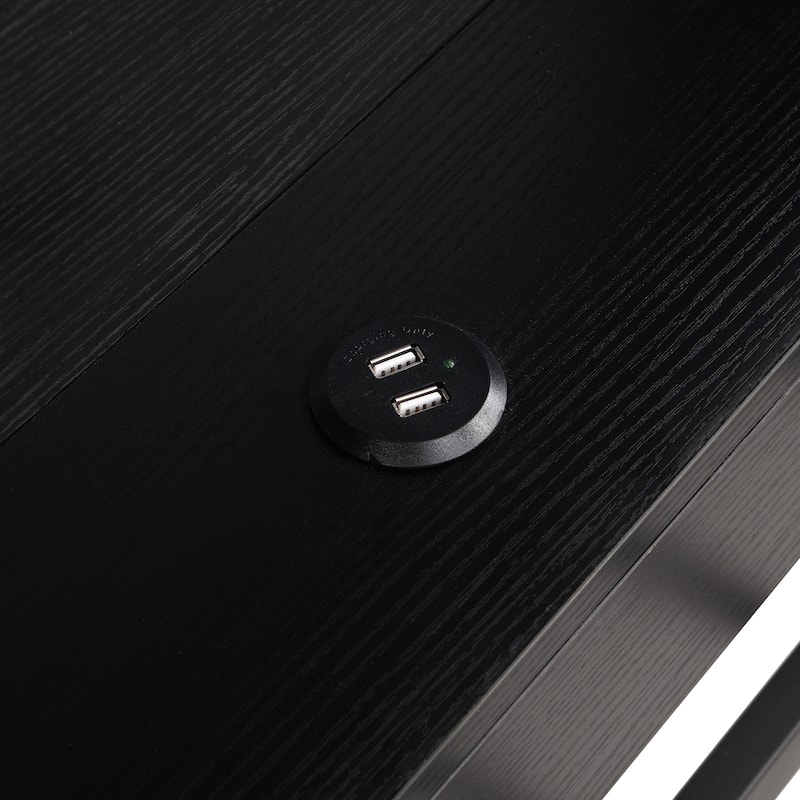 Black Metal Twin Daybed with Trundle & USB Ports