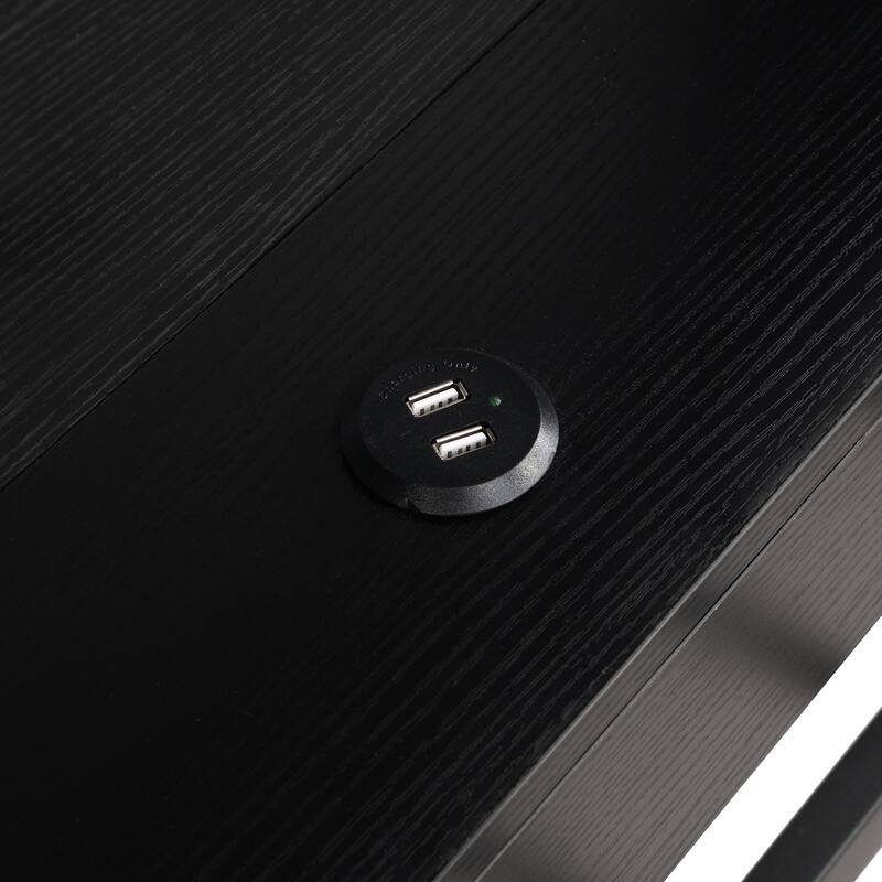 Black Metal Twin Daybed with Trundle and USB Ports