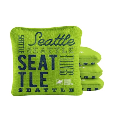 Seattle Football Green Dual Sided Cornhole Bags