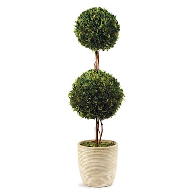 Boxwood Double Sphere Topiary 28" - Green