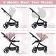 preview thumbnail 10 of 26, Foldable Baby Stroller,High Landscape Stroller for Toddlers, Convertible Infant Pram - N/A