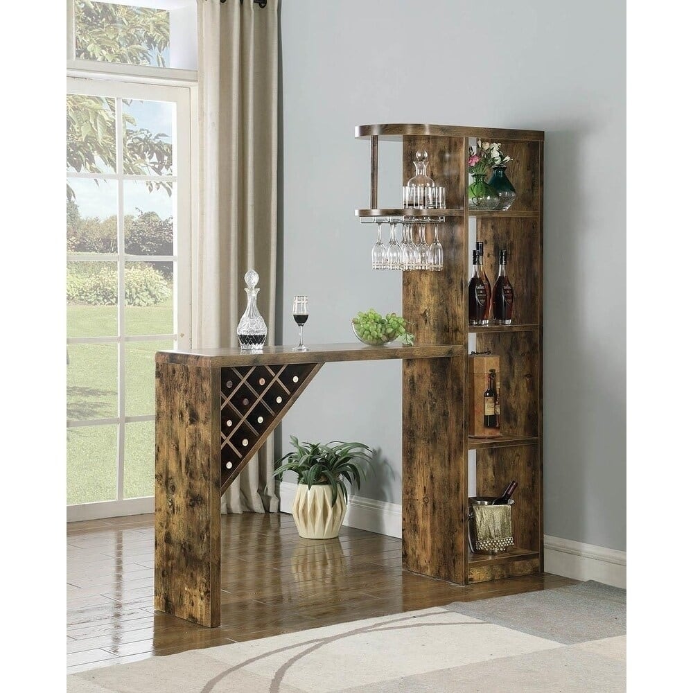 Kady Rustic Wood Bar Unit