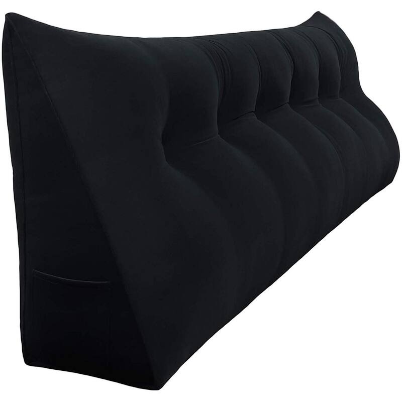 WOWMAX Bed Rest Wedge Bolster Headboard Back Support Pillow Velvet