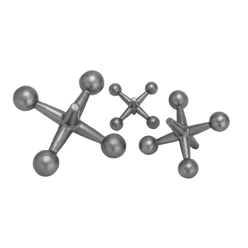 Gray Metal Jack Decorative Sculpture (Set of 3)