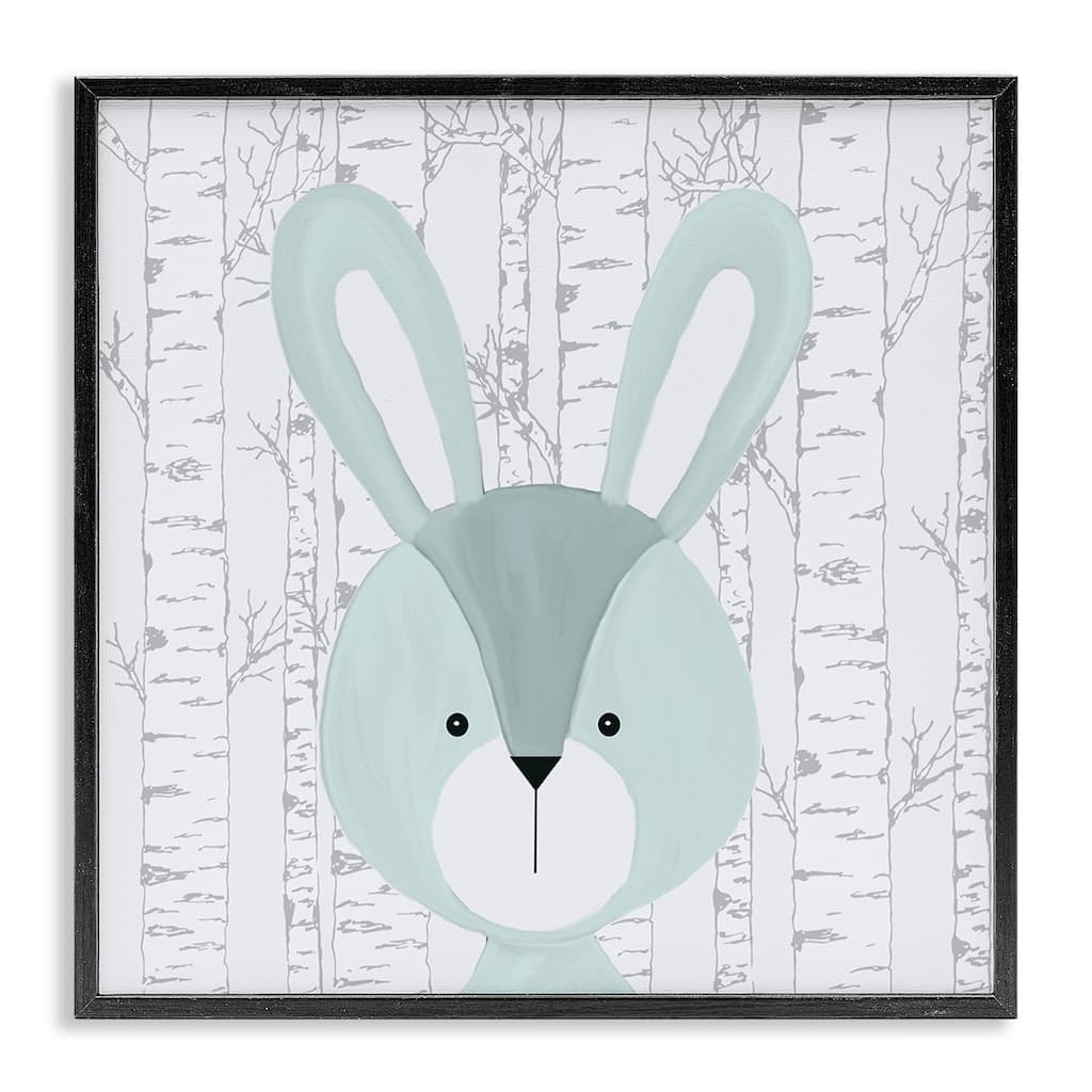 Stupell Charming Bunny on Birch Framed Giclee Art Design By Kim Allen