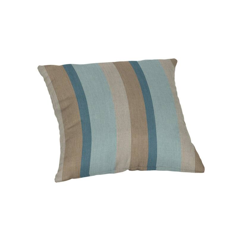 Sunbrella 20 inch Square Stripe Outdoor Throw Pillow - Gateway Mist