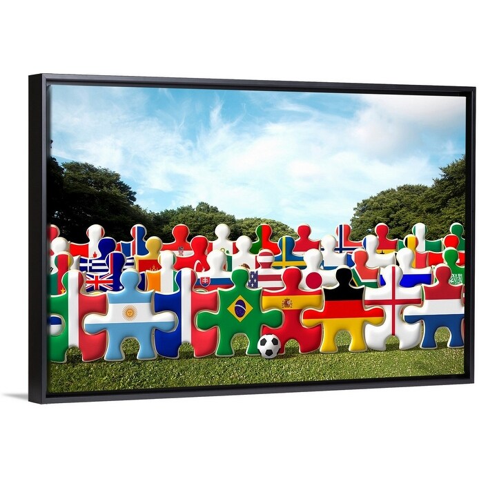 Shop Large Puzzle Pieces With Flags From Around The World On Them