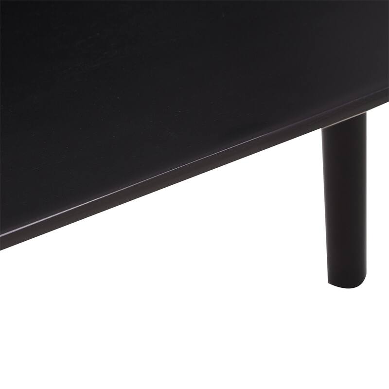 47-inch Dining Table Black Solid Wood Kitchen Table Dining Table