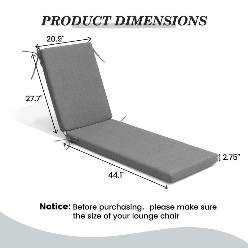 Pellebant Outdoor Patio Chaise Lounge Cushion