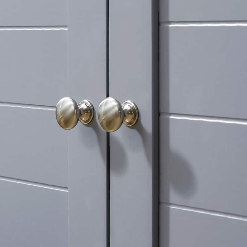 kleankin Bathroom Under Sink Cabinet, Bathroom Vanity Unit, Pedestal Under Sink Design with Adjustable Shelf, Grey