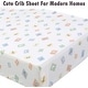 preview thumbnail 39 of 54, Polka Dot Animal Bear Friends ABC&123 Unisex Multi-color Cotton Toddler/Baby Crib Child Fitted Sheet Set (Pack of 3) - N/A