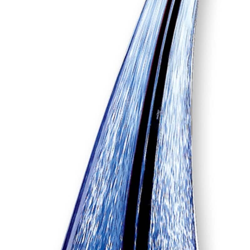 HomeRoots 9" Clear and Blue Murano Glass Modern Abstract Tabletop Sculpture - 3' X '9' X '13.5