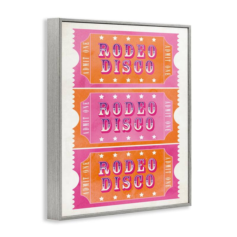 Stupell Rodeo Disco Ticket Stubs Framed Giclee Art Design By Susan Arnot
