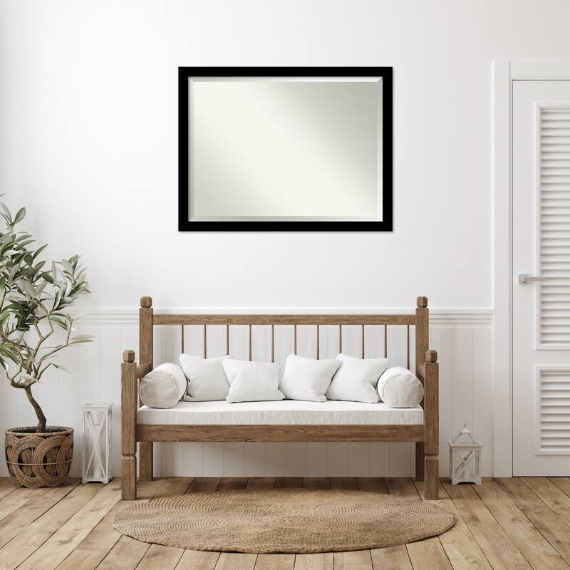 Brushed Beveled Framed Wall Mirror - Brushed Black