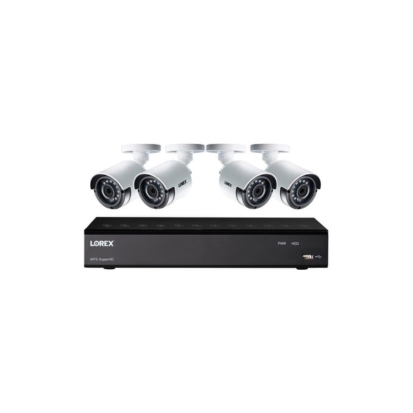 Lorex lha41041tc4b 4.0 megapixel super hd 4 channel 4 camera security system with color night vision