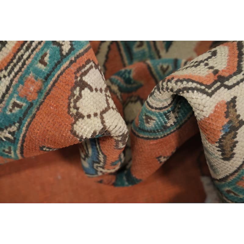 Hand Knotted Oriental 100% Wool Carpet Traditional Floral Oranges & Rust Tabriz Area Rug - 6' 10'' X 5' 0''