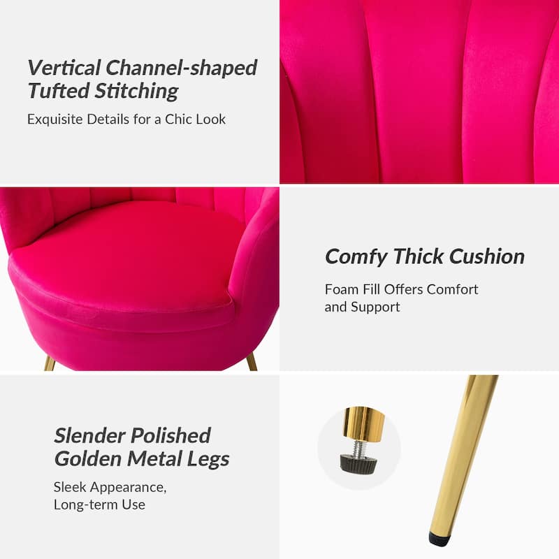 Xabier Cute Modern Upholstered Barrel Chair Accent Chair with Tufted Back by HULALA HOME