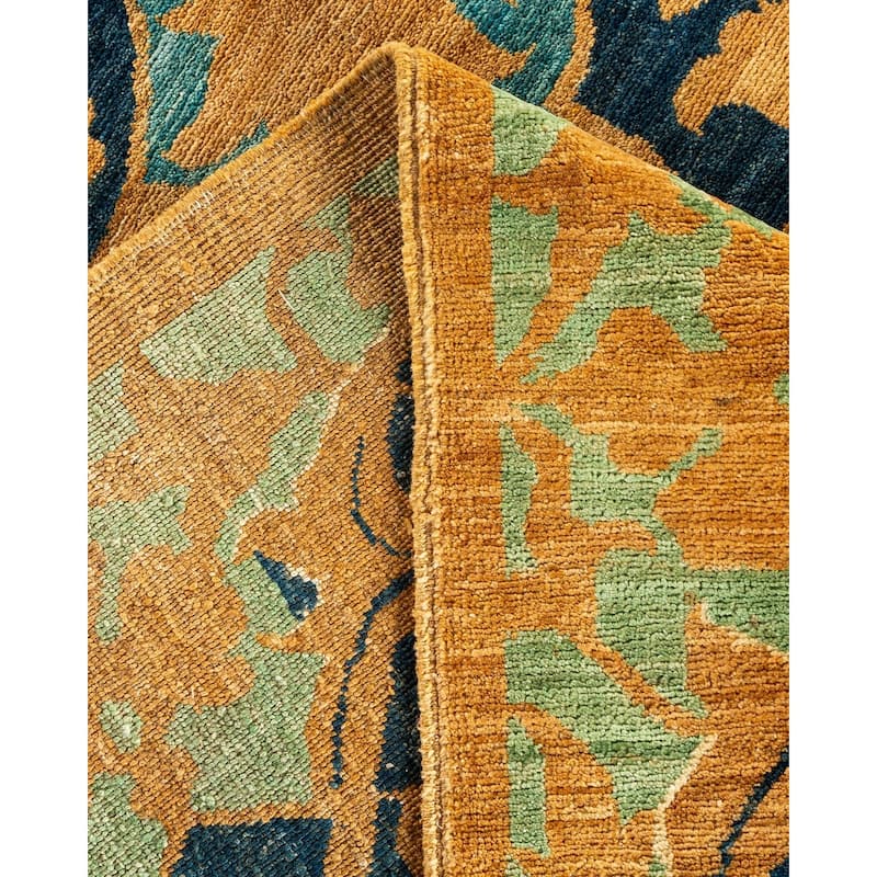 Overton Hand Knotted Wool Vintage Inspired Modern Contemporary Eclectic Ivory Area Rug - 8' 3" x 10' 6"