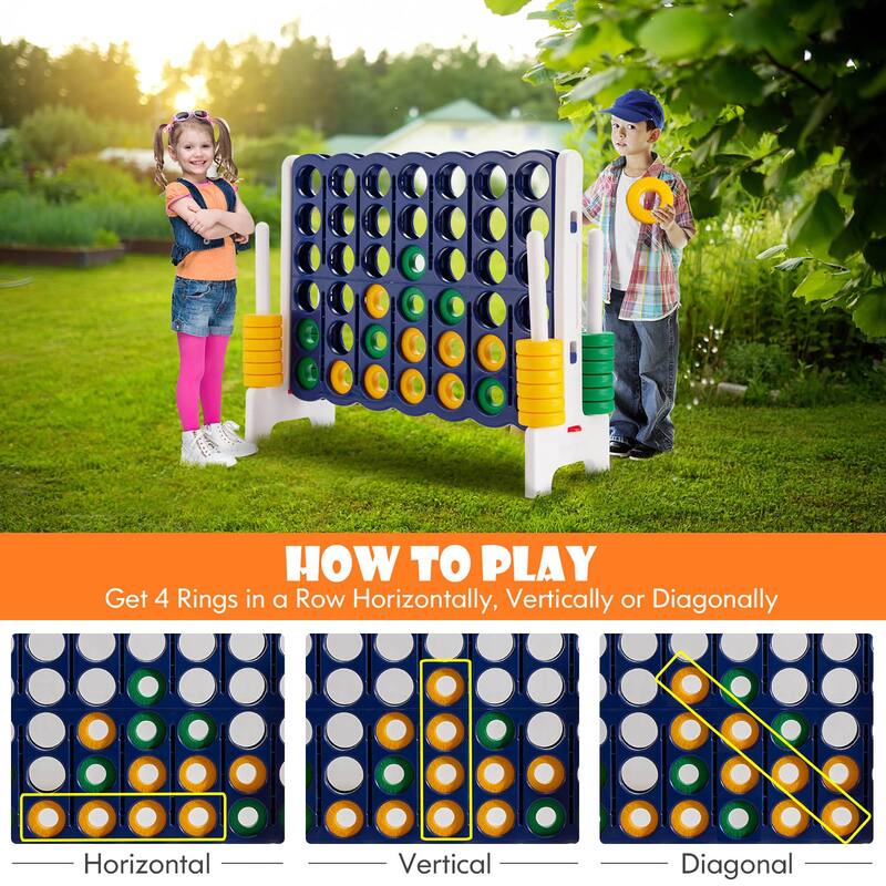 Gymax Jumbo 4-to-Score Game Set Giant 4 in A Row Kids Adults w/ 42
