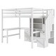 preview thumbnail 10 of 22, Wood Storage Loft Bed with L-Shaped Desk and 4 Drawers, Full Size Kids Bed Frame with Cabinet & Storage Staircase for Bedroom