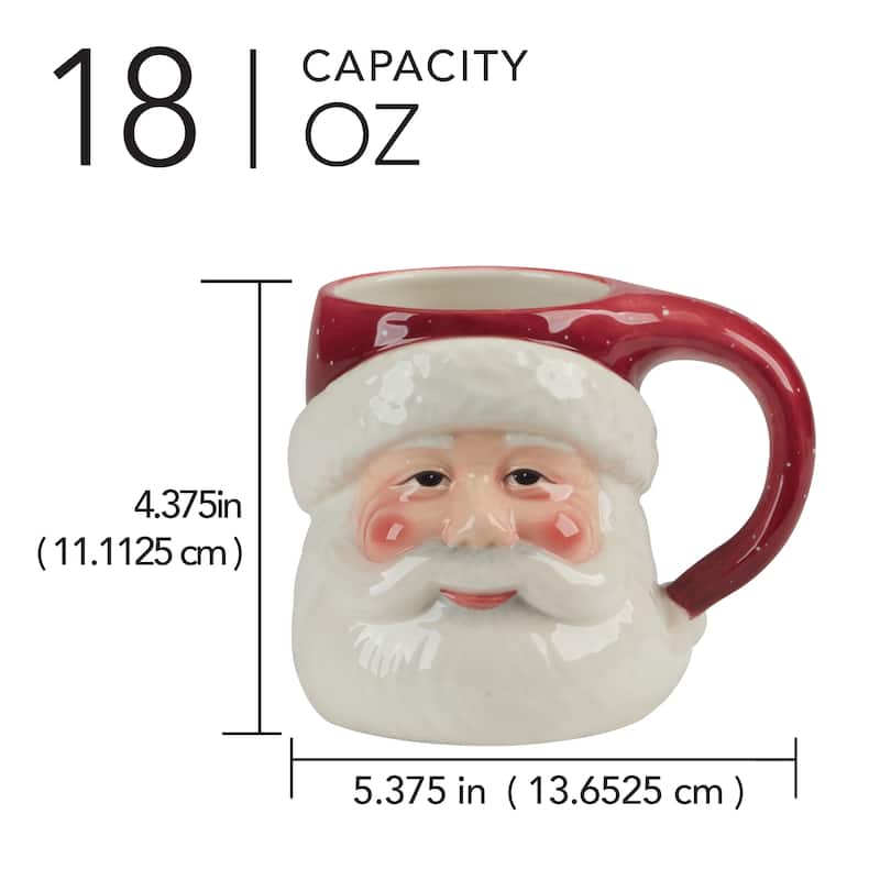 Certified International Santa's Secret 3-D Mugs, Set of 4