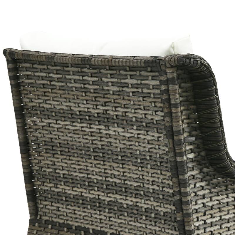 5-Person Outdoor Wicker Patio Conversation Sets with Table and Cushion